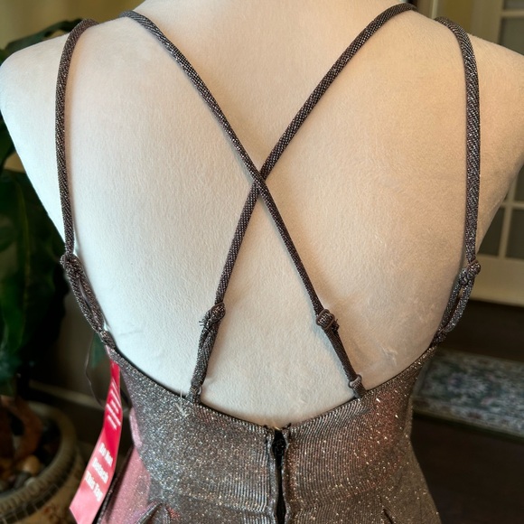 Crystal Doll Multicolored Metallics Maxi Formal Dress with Pockets, Sz 3 NWT - Picture 6 of 7